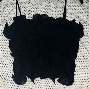 Lush Black Ruffled Camisole